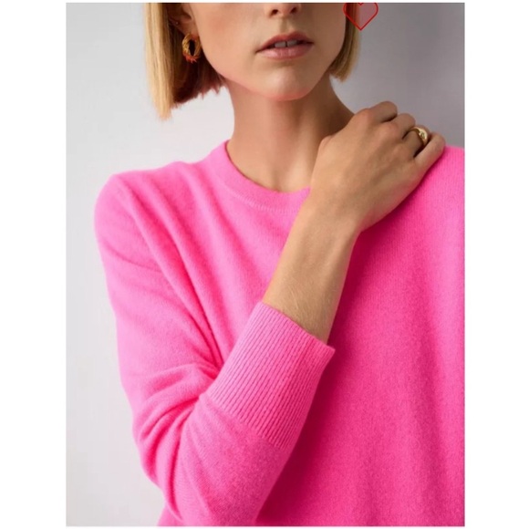 WHITE + WARREN Pink Essential Cashmere Crewneck XS - Picture 6 of 9